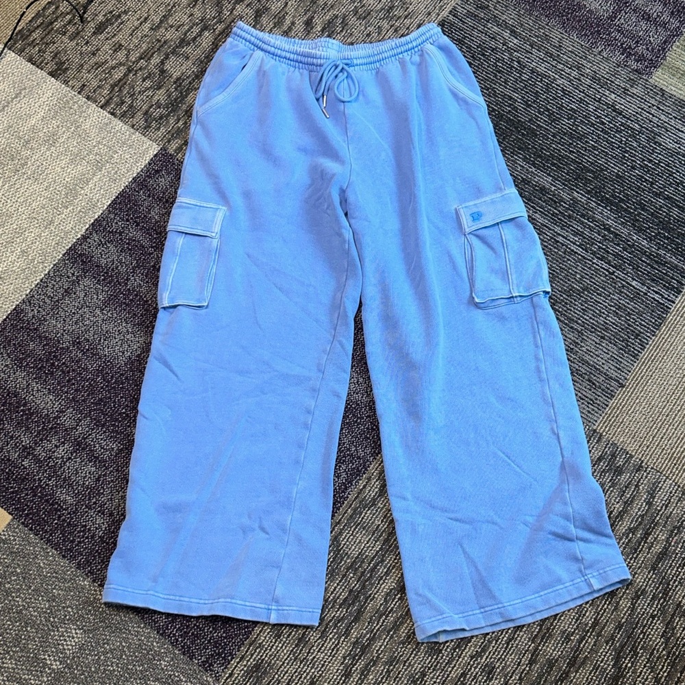 PINK Victoria's Secret Blue Joggers with Elastic Waistband
